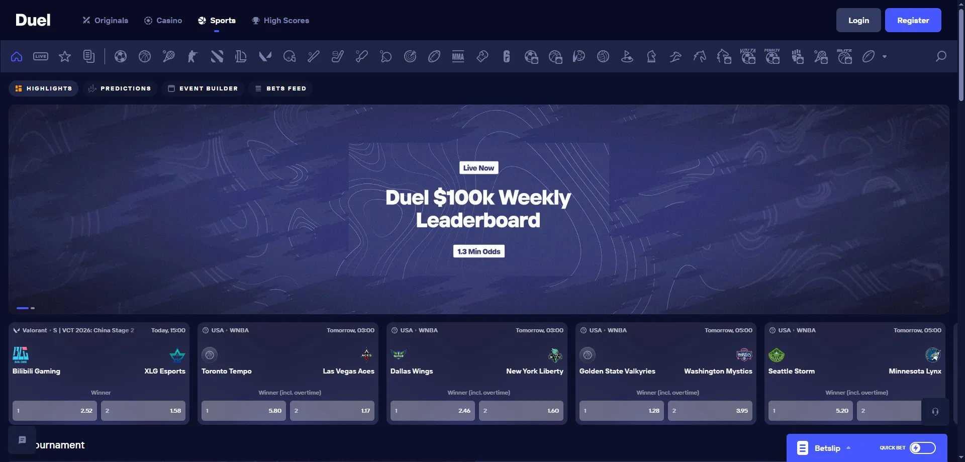 Duel Casino sportsbook – stávky na futbal a 50 ďalších športov