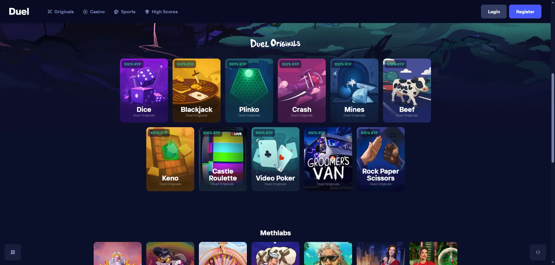 Duel Casino krypto platby – vklady a výbery bez poplatkov