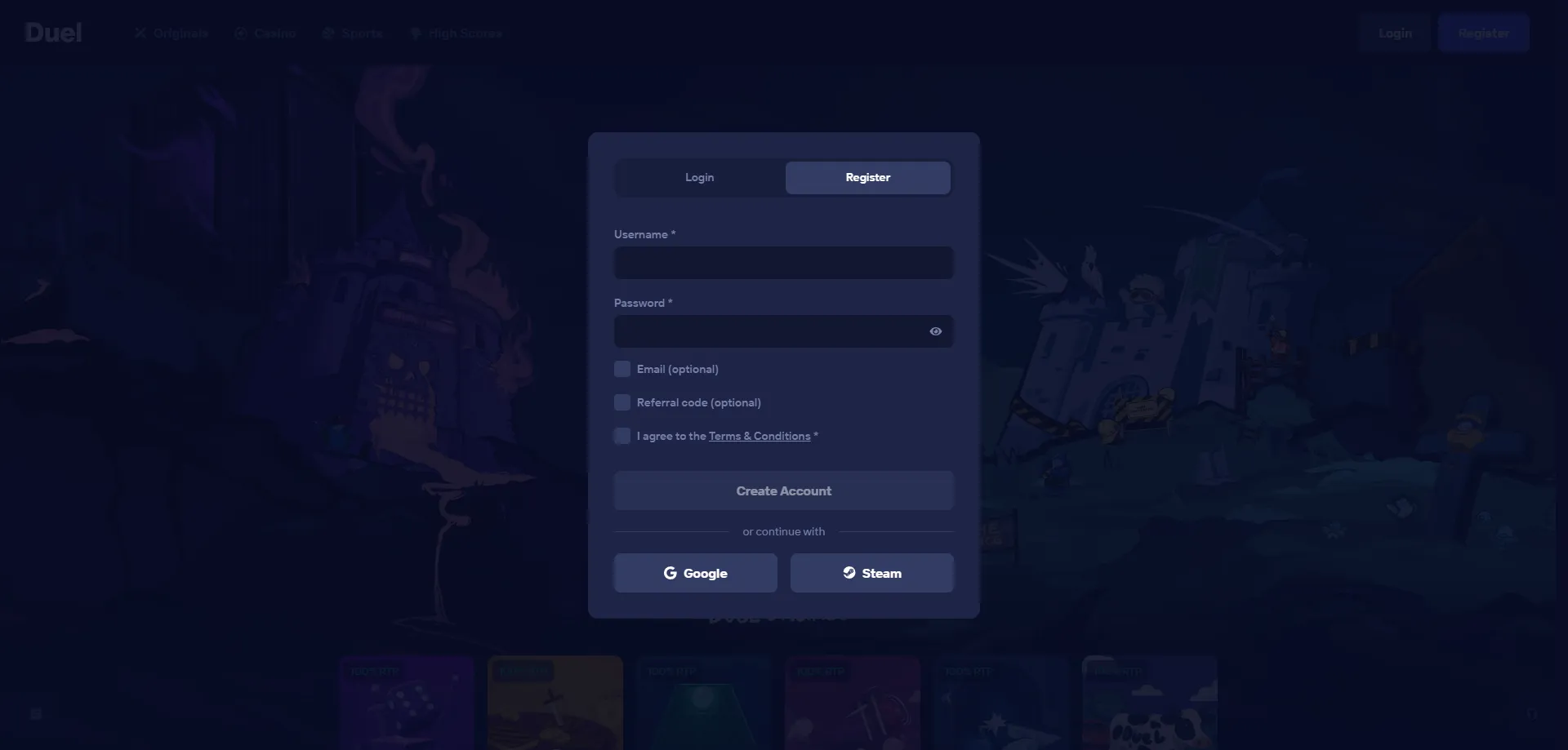 Registrácia v Duel Casino – rýchly a jednoduchý postup